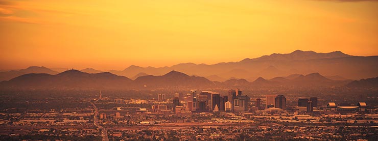 Skyline of start-up-friendly Phoenix Arizona